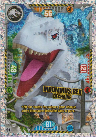 Jurassic World Trading Card Game (French) Series 1 - # 91 Indominus rex Déchaîné