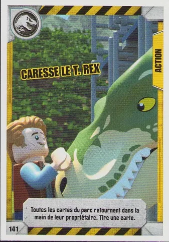 Jurassic World Trading Card Game (French) Series 1 - # 141 Caresse le T. rex