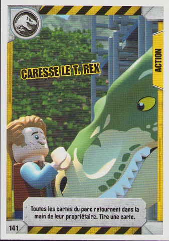 Jurassic World Trading Card Game (French) Series 1 - # 141 Caresse le T. rex