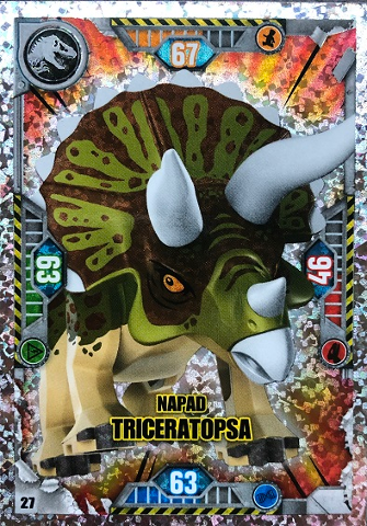 Jurassic World Trading Card Game (Polish) Series 1 - # 27 Napad Triceratopsa