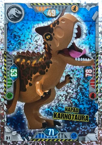 Jurassic World Trading Card Game (Polish) Series 1 - # 31 Napad Karnotaura