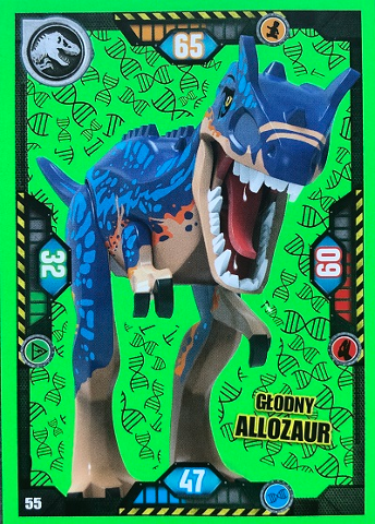 Jurassic World Trading Card Game (Polish) Series 1 - # 55 Głodny Allozaur