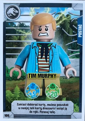 Jurassic World Trading Card Game (Polish) Series 1 - # 106 Tim Murphy