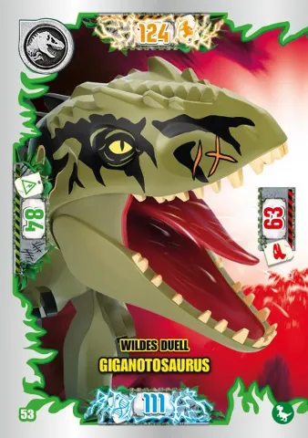 Jurassic World Trading Card Game (German) Series 3 - # 53 Wildes Duell Giganotosaurus