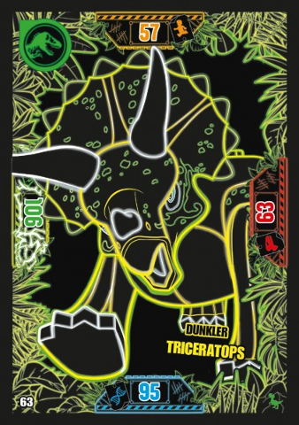 Jurassic World Trading Card Game (German) Series 3 - # 63 Dunkler Triceratops