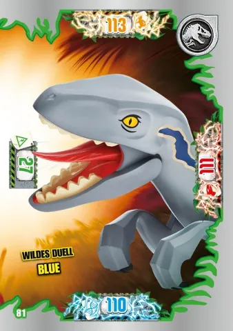 Jurassic World Trading Card Game (German) Series 3 - # 81 Wildes Duell Blue