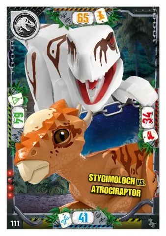 Jurassic World Trading Card Game (German) Series 3 - # 111 Stygimoloch vs. Atrociraptor