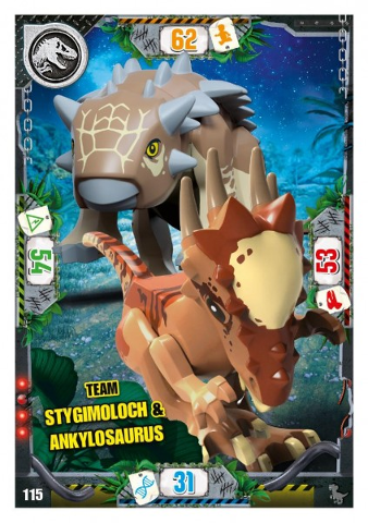 Jurassic World Trading Card Game (German) Series 3 - # 115 Team Stygimoloch & Ankylosaurus
