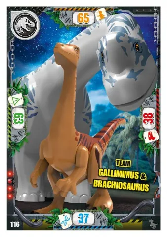 Jurassic World Trading Card Game (German) Series 3 - # 116 Team Gallimimus & Brachiosaurus