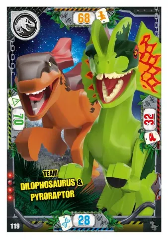 Jurassic World Trading Card Game (German) Series 3 - # 119 Team Dilophosaurus & Pyroraptor