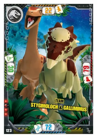 Jurassic World Trading Card Game (German) Series 3 - # 123 Team Stygimoloch & Gallimimus