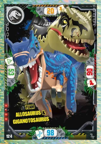 Jurassic World Trading Card Game (German) Series 3 - # 124 Team Allosaurus & Giganotosaurus
