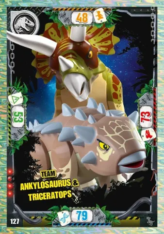 Jurassic World Trading Card Game (German) Series 3 - # 127 Team Ankylosaurus & Triceratops