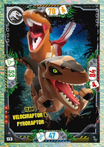 Jurassic World Trading Card Game (German) Series 3 - # 133 Team Velociraptor & Pyroraptor