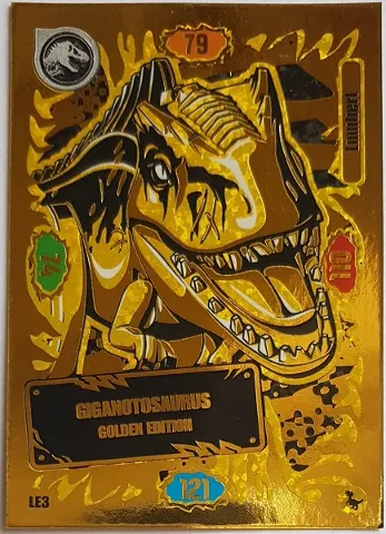 Jurassic World Trading Card Game (German) Series 3 - # LE3 Giganotosaurus Golden Edition
