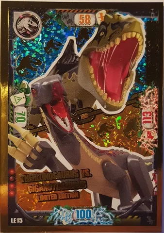 Jurassic World Trading Card Game (German) Series 3 - # LE15 Therizinosaurus vs. Giganotosaurus Limited Edition