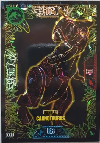 Jurassic World Trading Card Game (German) Series 3 - # XXL1 Dunkler Carnotaurus (Oversize XXL)