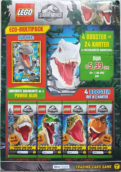 Jurassic World Trading Card Game (German) Series 3 - Eco-multipack (with # LE9 Power Blue Limited Edition)