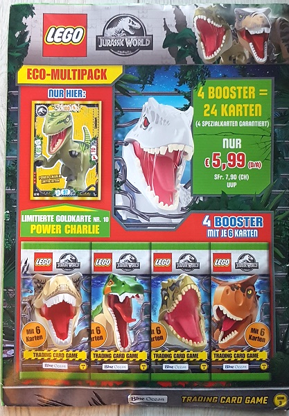 Jurassic World Trading Card Game (German) Series 3 - Eco-multipack (with # LE10 Power Charlie Limited Edition)