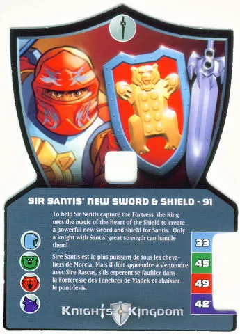Knights Kingdom II Card, Sir Santis' New Sword & Shield - 91