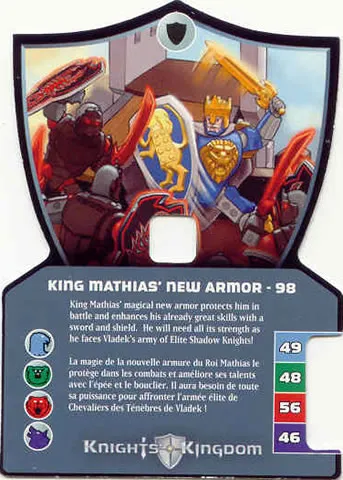 Knights Kingdom II Card, King Mathias' New Armor - 98