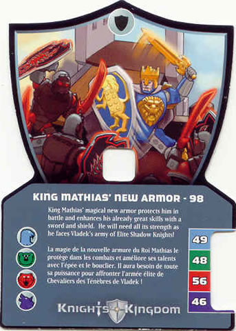 Knights Kingdom II Card, King Mathias' New Armor - 98