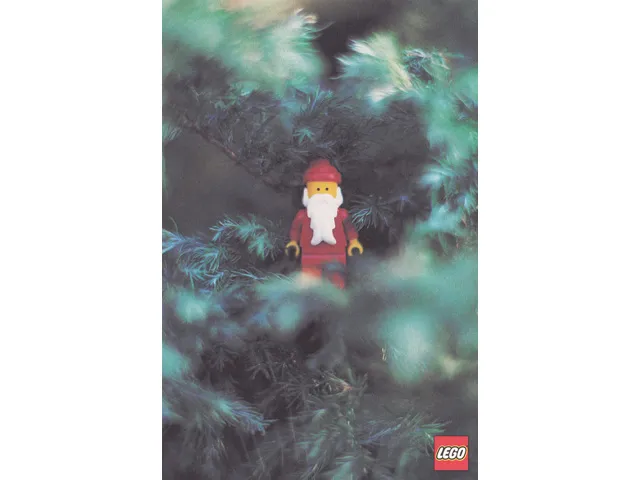 Postcard - Lego Art Project 2000 - 010 - Santa Minifigure in Tree