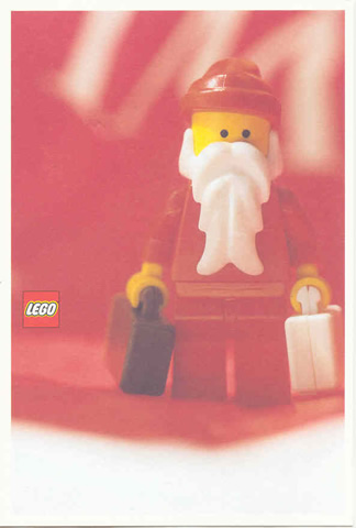 Postcard - Lego Art Project 2002 - 028 - Santa Minifigure with 2 Suitcases