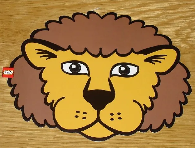 Headgear, Mask, Cardboard with Rubberband, Lion
