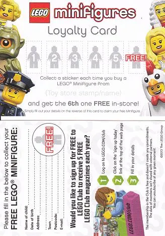 Minifigures Loyalty Card 2013