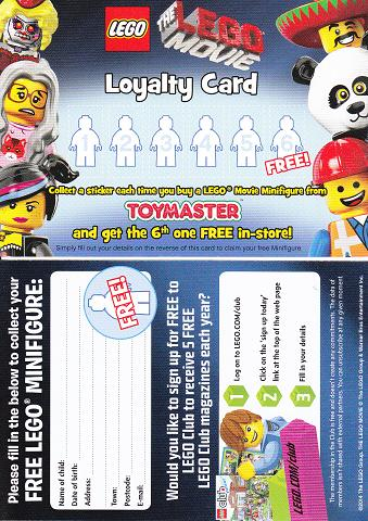 Minifigures Loyalty Card 2014 The LEGO Movie