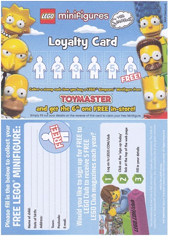 Minifigures Loyalty Card 2014 The Simpsons