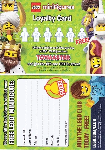Minifigures Loyalty Card 2015 Series 13 Minifigures