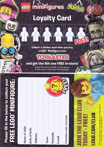 Minifigures Loyalty Card 2015 Series 14 Minifigures