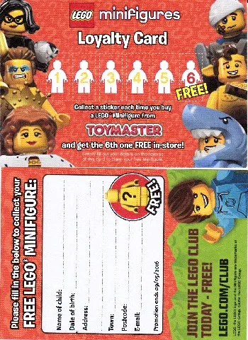 Minifigures Loyalty Card 2016 Series 15 Minifigures