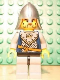 Magnet, Minifigure Castle Fantasy Era Crown Knight Scale Mail with Crown, Helmet with Neck Protector, Brown Beard and Sideburns