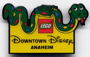 Magnet Flat, Lego Downtown Disney Anaheim Logo and Snake