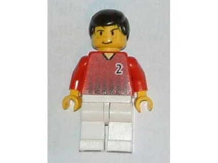 Magnet, Minifigure Soccer Player Red/White Team with Shirt #2