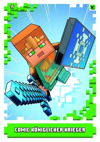 Minecraft Trading Card Collection (German) Series 1 - # 15 Comic Königlicher Krieger