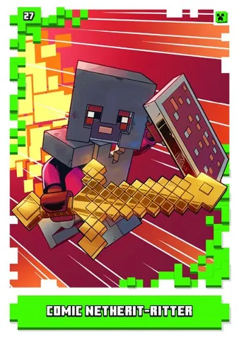 Minecraft Trading Card Collection (German) Series 1 - # 27 Comic Netherit-Ritter