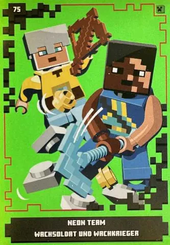 Minecraft Trading Card Collection (German) Series 1 - # 75 Neon Team Wachsoldat und Wachkrieger