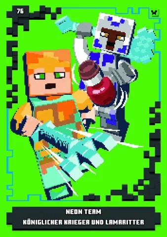 Minecraft Trading Card Collection (German) Series 1 - # 76 Neon Team Königlicher Krieger und Lamaritter