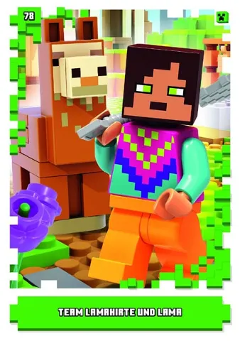 Minecraft Trading Card Collection (German) Series 1 - # 78 Team Lamahirte und Lama