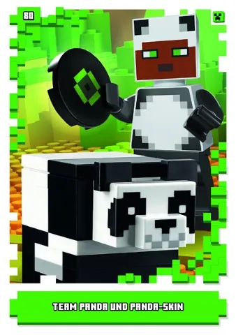 Minecraft Trading Card Collection (German) Series 1 - # 80 Team Panda und Panda-Skin