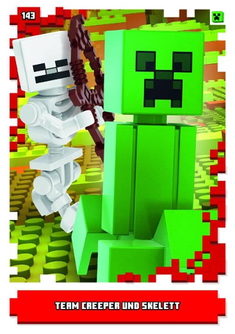 Minecraft Trading Card Collection (German) Series 1 - # 143 Team Creeper und Skelett
