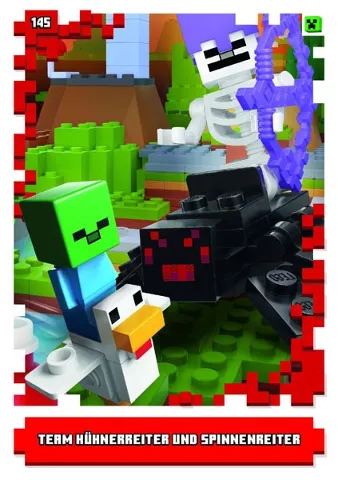 Minecraft Trading Card Collection (German) Series 1 - # 145 Team Hühnerreiter und Spinnenreiter