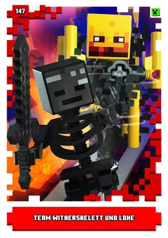 Minecraft Trading Card Collection (German) Series 1 - # 147 Team Witherskelett und Lohe