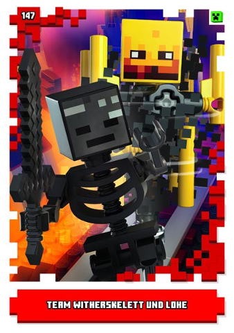 Minecraft Trading Card Collection (German) Series 1 - # 147 Team Witherskelett und Lohe