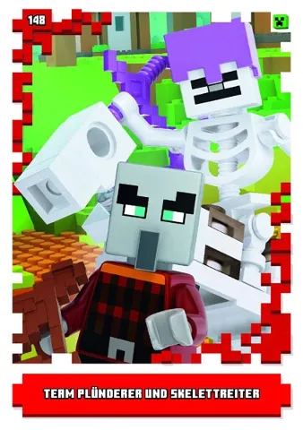 Minecraft Trading Card Collection (German) Series 1 - # 148 Team Plünderer und Skelettreiter
