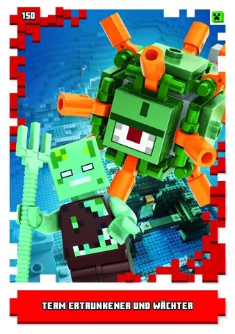 Minecraft Trading Card Collection (German) Series 1 - # 150 Team Ertrunkener und Wächter
